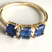 sapphire and diamond ring. Nobel Antique jewelry Store, Santa Monica. Made in America.